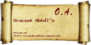 Oracsek Abbás névjegykártya